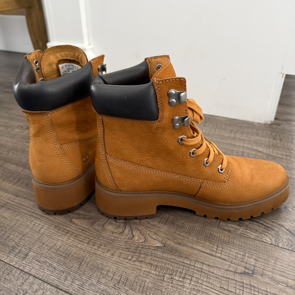 Timberland Sky 6 Inch Lace Up Platform Boots Wheat Nubuck A5VPZ Womens 9